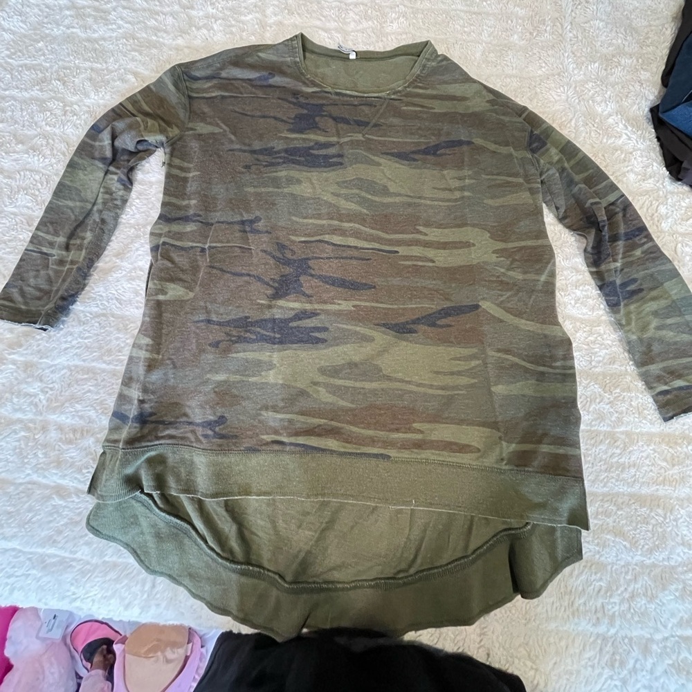 Z Supply Camo Slit Sweater
